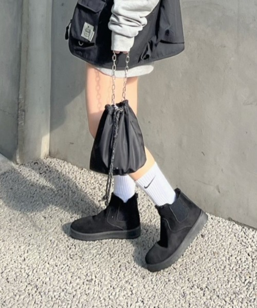 【R&E】サイドゴアムートンブーツ