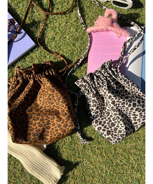 WC(ダブル シー)の「レオパード巾着ショルダー(ショルダーバッグ・レディース・ベージュ/ブラウン・FREE)」の14枚目の写真