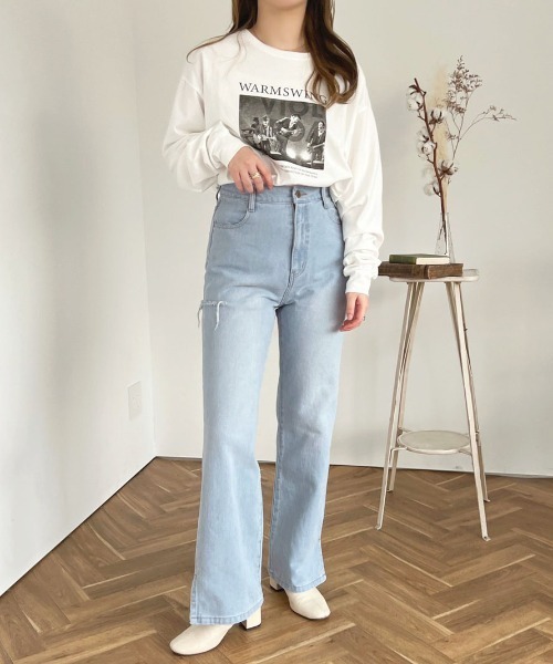 apres jour(アプレジュール)の「ダメージスリットデニムパンツ【ZOZOTOWN限定アイテム】(デニムパンツ・レディース・ダークブルー/ライトブルー・X-LARGE/MEDIUM/SMALL)」の10枚目の写真