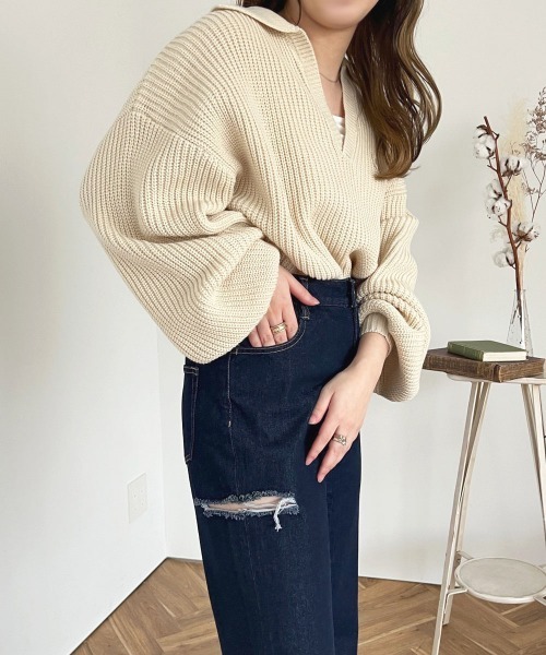 apres jour(アプレジュール)の「ダメージスリットデニムパンツ【ZOZOTOWN限定アイテム】(デニムパンツ・レディース・ダークブルー/ライトブルー・X-LARGE/MEDIUM/SMALL)」の19枚目の写真