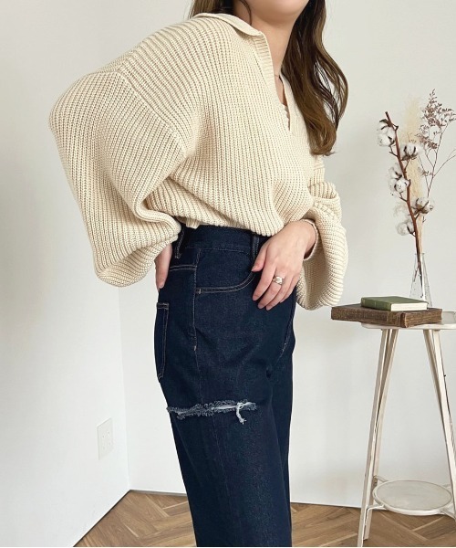 apres jour(アプレジュール)の「ダメージスリットデニムパンツ【ZOZOTOWN限定アイテム】(デニムパンツ・レディース・ダークブルー/ライトブルー・X-LARGE/MEDIUM/SMALL)」の20枚目の写真