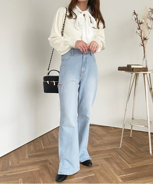 apres jour(アプレジュール)の「ダメージスリットデニムパンツ【ZOZOTOWN限定アイテム】(デニムパンツ・レディース・ダークブルー/ライトブルー・X-LARGE/MEDIUM/SMALL)」の13枚目の写真
