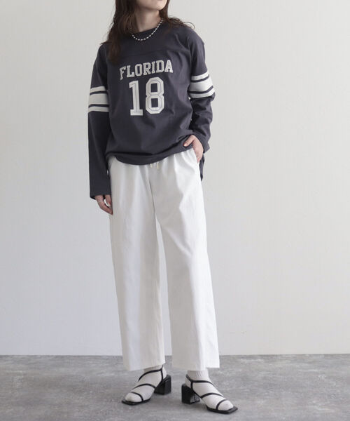 fredy emue（フレディエミュ）の「ドライオックスセミワイドパンツ（スラックス・レディース・オフホワイト/オレンジ/カーキ/ブラック/ブルー・36/38）」の18枚目の写真