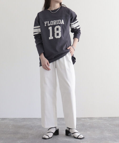 fredy emue（フレディエミュ）の「ドライオックスセミワイドパンツ（スラックス・レディース・オフホワイト/オレンジ/カーキ/ブラック/ブルー・36/38）」の19枚目の写真