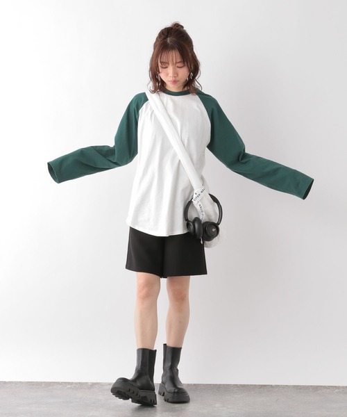 RAGEBLUE(レイジブルー)の「テンジクラグランロンT(Tシャツ/カットソー・レディース・ブラック/オリーブ・FREE)」の6枚目の写真