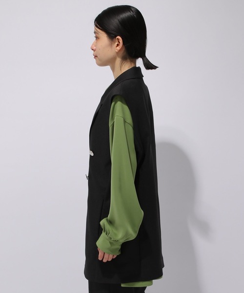 HARE（ハレ）の「メタルボタンバイカラーミドルジレ(HARE)（その他アウター・レディース・ブラック/ブルー/ライトベージュ・FREE）」の20枚目の写真