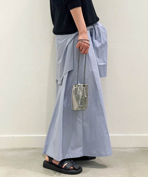 UNDECORATED（アンデコレイテッド）の「【UNDECORATED/アンデコレイテッド】コットンラップスカート（スカート・レディース・ライトブルー・38/36）」の11枚目の写真