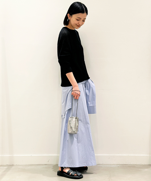 UNDECORATED（アンデコレイテッド）の「【UNDECORATED/アンデコレイテッド】コットンラップスカート（スカート・レディース・ライトブルー・38/36）」の14枚目の写真