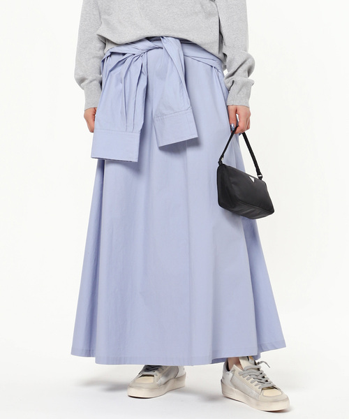 UNDECORATED（アンデコレイテッド）の「【UNDECORATED/アンデコレイテッド】コットンラップスカート（スカート・レディース・ライトブルー・38/36）」の6枚目の写真