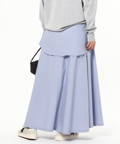 UNDECORATED（アンデコレイテッド）の「【UNDECORATED/アンデコレイテッド】コットンラップスカート（スカート・レディース・ライトブルー・38/36）」の4枚目の写真