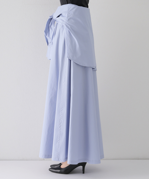 UNDECORATED（アンデコレイテッド）の「【UNDECORATED/アンデコレイテッド】コットンラップスカート（スカート・レディース・ライトブルー・38/36）」の7枚目の写真