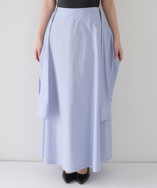 UNDECORATED（アンデコレイテッド）の「【UNDECORATED/アンデコレイテッド】コットンラップスカート（スカート・レディース・ライトブルー・38/36）」の10枚目の写真