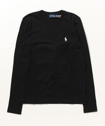 新品タグ付Polo Ralph Lauren リブクルーネック長袖　Mブラック ポロ 長袖 クルーネック Tシャツ ロゴ ブラック｜ポロ ラルフ