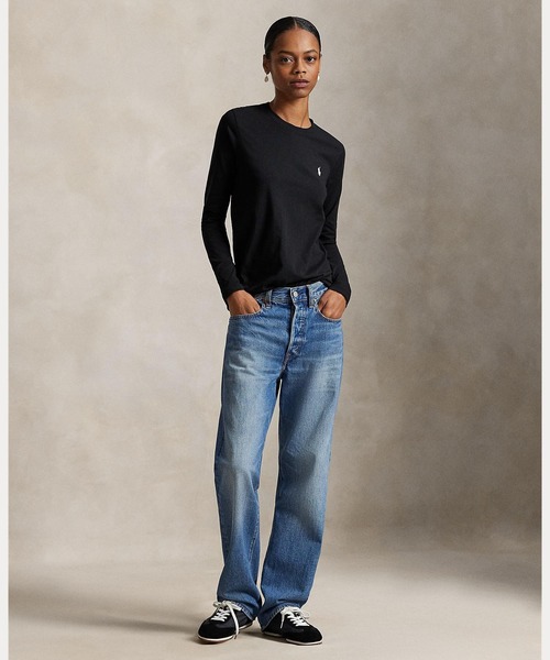 POLO RALPH LAUREN(ポロ ラルフ ローレン)の「ロングスリーブ ジャージー クルーネック Tシャツ(Tシャツ/カットソー・レディース・ブラック系1・L/M/XL/S/XS)」の5枚目の写真