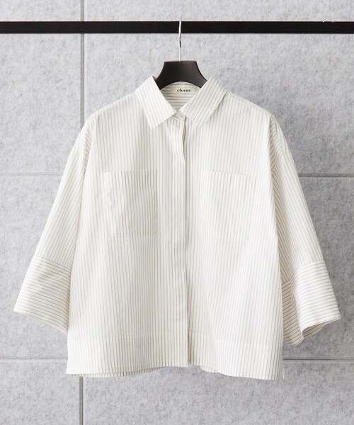 cloenc(クロエンス)の「◆オーバーサイズシャツ(シャツ/ブラウス・レディース・ネイビー/ベージュ系2/グレー/ホワイト/ホワイト系3・00)」の19枚目の写真