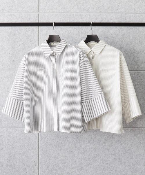 cloenc(クロエンス)の「◆オーバーサイズシャツ(シャツ/ブラウス・レディース・ネイビー/ベージュ系2/グレー/ホワイト/ホワイト系3・00)」の13枚目の写真