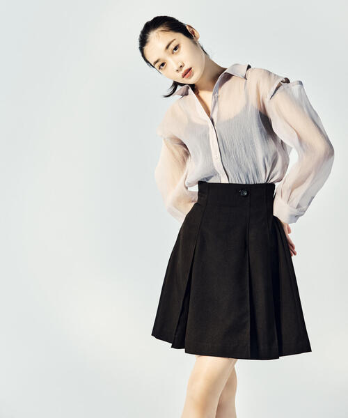 JILL by JILL STUART(ジルバイジルスチュアート)の「◇2WAYシアーシャツトップス(シャツ/ブラウス・レディース・グレー/ホワイト系その他/ブラウン・FREE)」の5枚目の写真