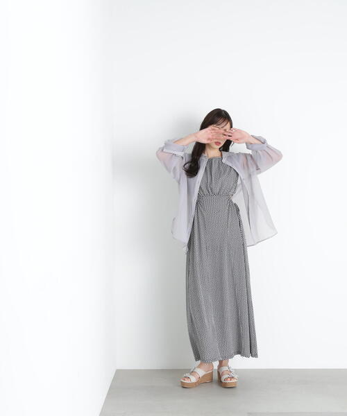 JILL by JILL STUART(ジルバイジルスチュアート)の「◇2WAYシアーシャツトップス(シャツ/ブラウス・レディース・グレー/ホワイト系その他/ブラウン・FREE)」の9枚目の写真