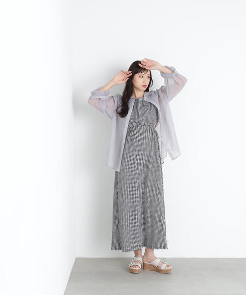 JILL by JILL STUART(ジルバイジルスチュアート)の「◇2WAYシアーシャツトップス(シャツ/ブラウス・レディース・グレー/ホワイト系その他/ブラウン・FREE)」の11枚目の写真