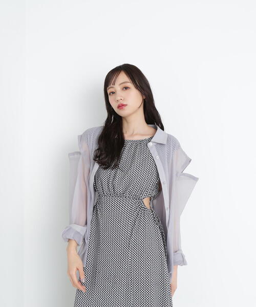 JILL by JILL STUART(ジルバイジルスチュアート)の「◇2WAYシアーシャツトップス(シャツ/ブラウス・レディース・グレー/ホワイト系その他/ブラウン・FREE)」の12枚目の写真