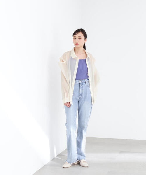 JILL by JILL STUART(ジルバイジルスチュアート)の「◇2WAYシアーシャツトップス(シャツ/ブラウス・レディース・グレー/ホワイト系その他/ブラウン・FREE)」の19枚目の写真