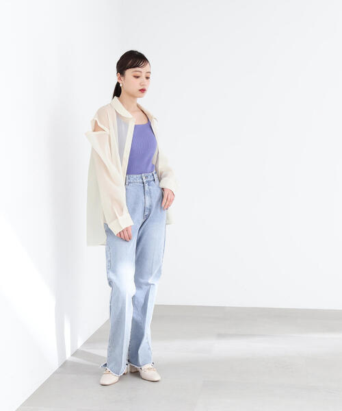 JILL by JILL STUART(ジルバイジルスチュアート)の「◇2WAYシアーシャツトップス(シャツ/ブラウス・レディース・グレー/ホワイト系その他/ブラウン・FREE)」の21枚目の写真