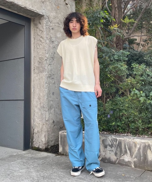 CIAOPANIC（チャオパニック）の「ハンドステッチサマーニットベスト（ベスト・レディース・ブルー/アイボリー/ブラック・FREE）」の4枚目の写真