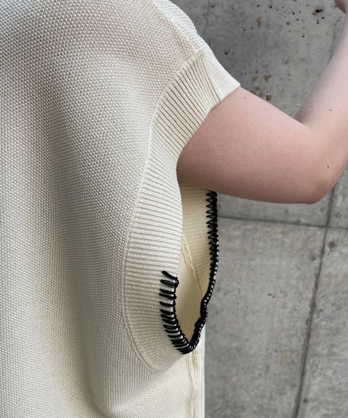 CIAOPANIC（チャオパニック）の「ハンドステッチサマーニットベスト（ベスト・レディース・ブルー/アイボリー/ブラック・FREE）」の18枚目の写真