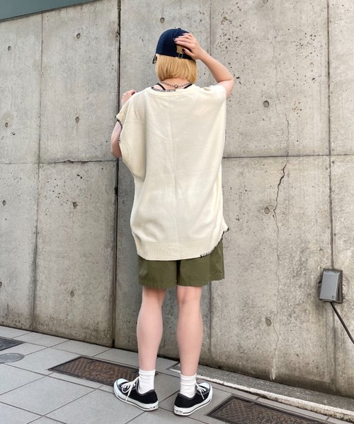 CIAOPANIC（チャオパニック）の「ハンドステッチサマーニットベスト（ベスト・レディース・ブルー/アイボリー/ブラック・FREE）」の10枚目の写真