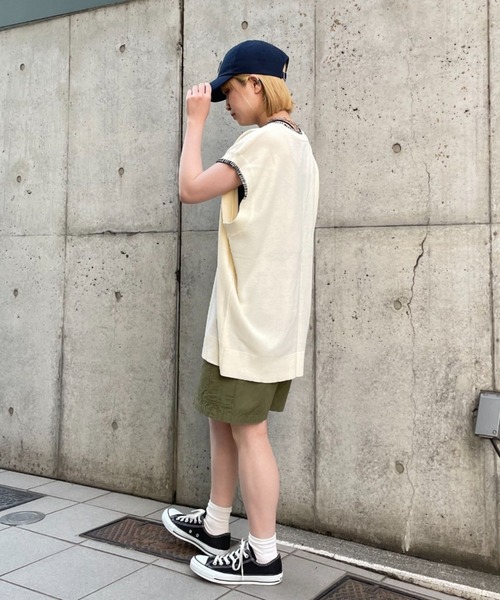 CIAOPANIC（チャオパニック）の「ハンドステッチサマーニットベスト（ベスト・レディース・ブルー/アイボリー/ブラック・FREE）」の9枚目の写真