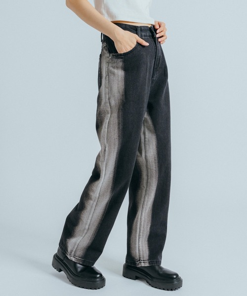 ブラックウォッシュデニムパンツ グラデーションカラー ワイドシルエット（デニムパンツ）｜Ressaca（レサーカ）