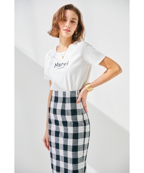 Soir,5 COCOTTE PARIS（ソワールイブニングココットパリ）の「Merci ロゴTシャツ（Tシャツ/カットソー・レディース・ブラック/ホワイト・FREE）」の18枚目の写真