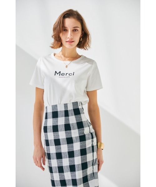 Soir,5 COCOTTE PARIS（ソワールイブニングココットパリ）の「Merci ロゴTシャツ（Tシャツ/カットソー・レディース・ブラック/ホワイト・FREE）」の16枚目の写真