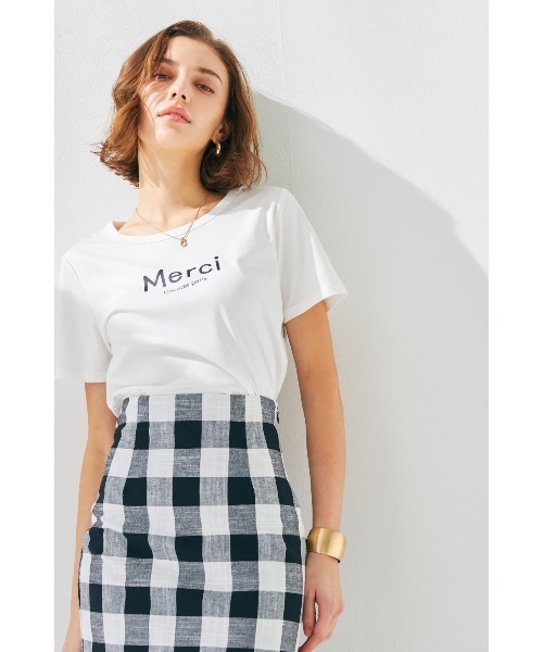 Soir,5 COCOTTE PARIS（ソワールイブニングココットパリ）の「Merci ロゴTシャツ（Tシャツ/カットソー・レディース・ブラック/ホワイト・FREE）」の19枚目の写真