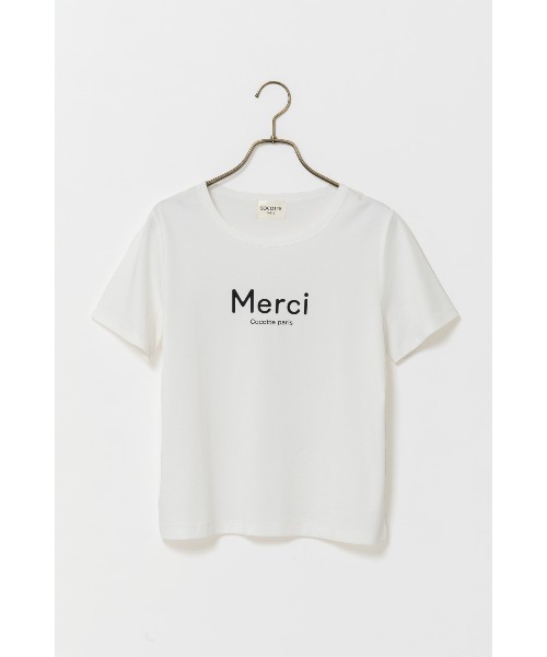 Soir,5 COCOTTE PARIS（ソワールイブニングココットパリ）の「Merci ロゴTシャツ（Tシャツ/カットソー・レディース・ブラック/ホワイト・FREE）」の11枚目の写真