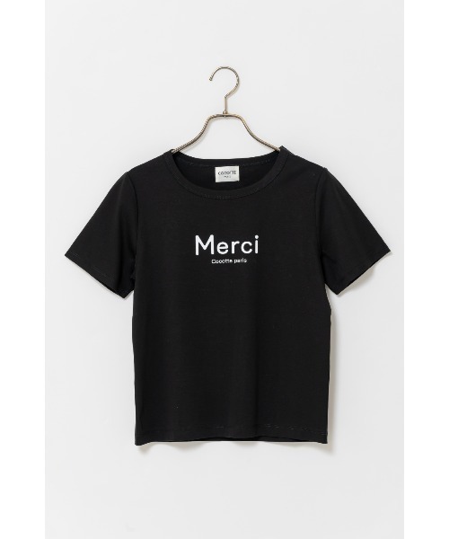 Soir,5 COCOTTE PARIS（ソワールイブニングココットパリ）の「Merci ロゴTシャツ（Tシャツ/カットソー・レディース・ブラック/ホワイト・FREE）」の13枚目の写真