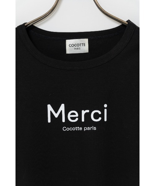 Soir,5 COCOTTE PARIS（ソワールイブニングココットパリ）の「Merci ロゴTシャツ（Tシャツ/カットソー・レディース・ブラック/ホワイト・FREE）」の20枚目の写真