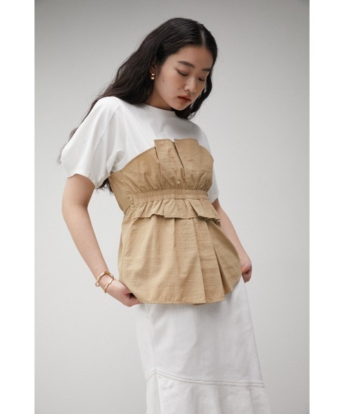 AZUL by moussy(アズールバイマウジー)の「BUSTIER LAYERED TOPS/ビスチェレイヤードトップス(Tシャツ/カットソー・レディース・ベージュ系その他/ライム/ブラック系その他/オレンジ系その他・MEDIUM/SMALL)」の16枚目の写真