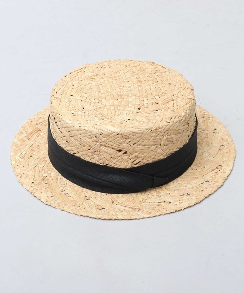 ReqHatter（レックハッター）の「ラフィア ミドルブリム カンカン帽（ハット・メンズ・ベージュ・FREE）」の4枚目の写真