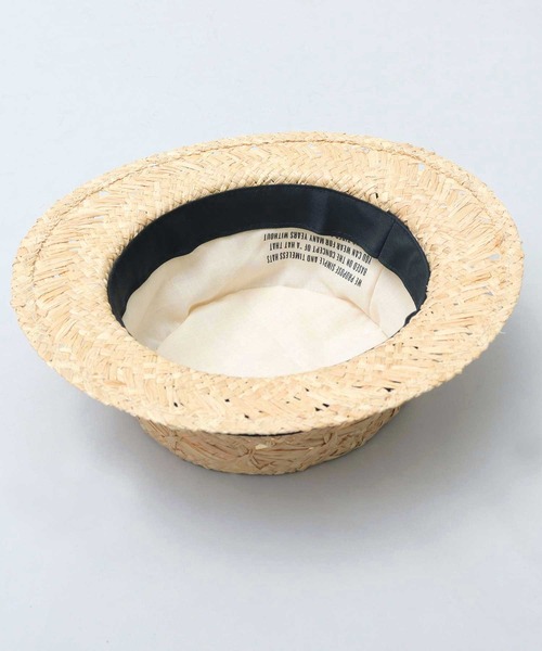 ReqHatter（レックハッター）の「ラフィア ミドルブリム カンカン帽（ハット・メンズ・ベージュ・FREE）」の6枚目の写真