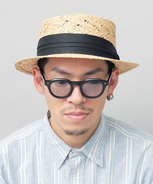 ReqHatter（レックハッター）の「ラフィア ミドルブリム カンカン帽（ハット・メンズ・ベージュ・FREE）」の18枚目の写真