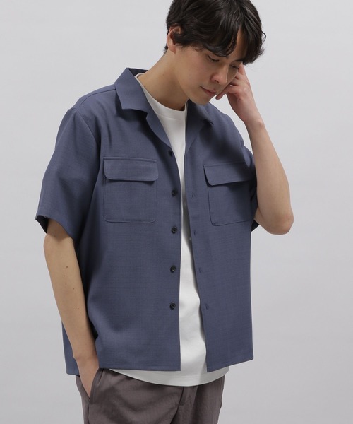 LAKOLE（ラコレ）の「リネンライクCPOシャツ / 198863（シャツ/ブラウス・メンズ・チャコールグレー/マスタード/グレイッシュブルー/ホワイト・MEDIUM/LARGE/X-LARGE）」の4枚目の写真