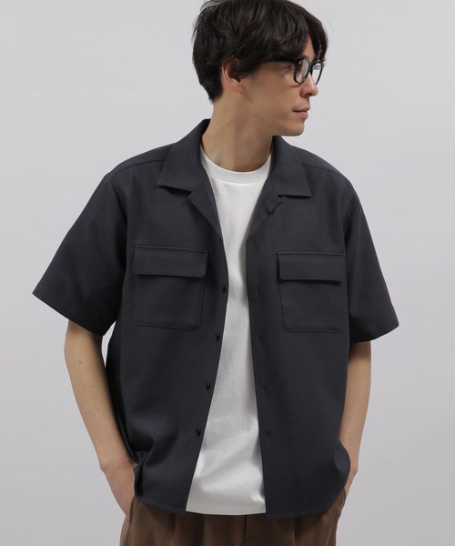 LAKOLE（ラコレ）の「リネンライクCPOシャツ / 198863（シャツ/ブラウス・メンズ・チャコールグレー/マスタード/グレイッシュブルー/ホワイト・MEDIUM/LARGE/X-LARGE）」の3枚目の写真