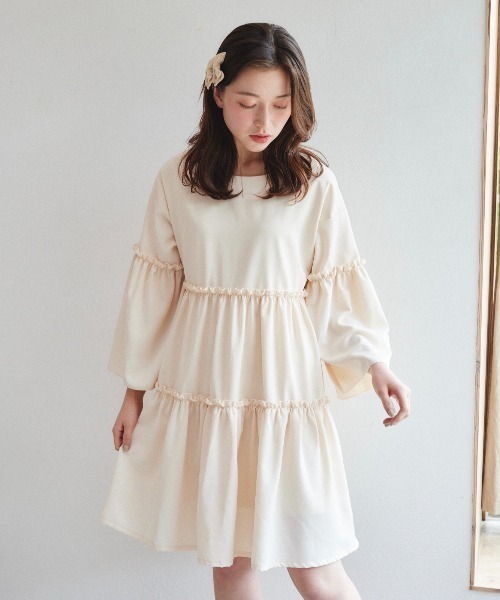 pomiii（ポミー）の「ティアードミニワンピース（ワンピース・レディース・アイボリー/ライトブルー/ライトグリーン・FREE）」の22枚目の写真