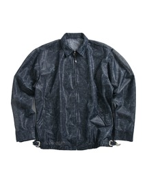 Mesh marble print blouson