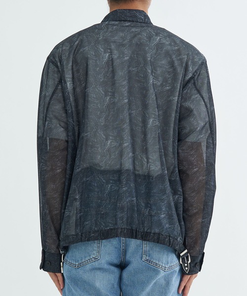 TOGA VIRILIS(トーガ ビリリース)の「Mesh marble print blouson(ブルゾン・メンズ・ブラック/グリーン・MEDIUM/LARGE)」の6枚目の写真