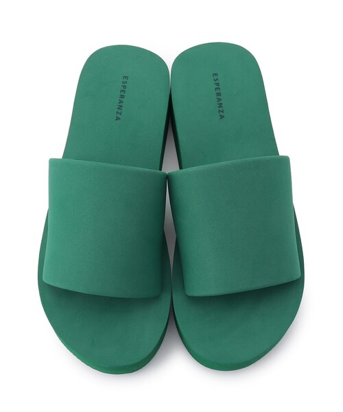 ESPERANZA（エスペランサ）の「◆厚底メッセージスライドビーサン（サンダル・レディース・ブラック系8/グリーン系その他6/ベージュ系8・S/M/L/LL）」の7枚目の写真