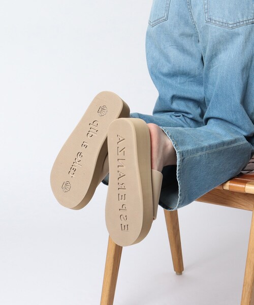 ESPERANZA（エスペランサ）の「◆厚底メッセージスライドビーサン（サンダル・レディース・ブラック系8/グリーン系その他6/ベージュ系8・S/M/L/LL）」の14枚目の写真