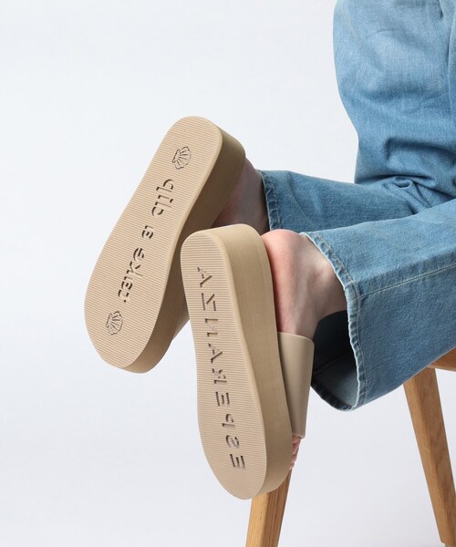 ESPERANZA（エスペランサ）の「◆厚底メッセージスライドビーサン（サンダル・レディース・ブラック系8/グリーン系その他6/ベージュ系8・S/M/L/LL）」の15枚目の写真