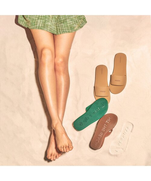 ESPERANZA（エスペランサ）の「◆厚底メッセージスライドビーサン（サンダル・レディース・ブラック系8/グリーン系その他6/ベージュ系8・S/M/L/LL）」の19枚目の写真